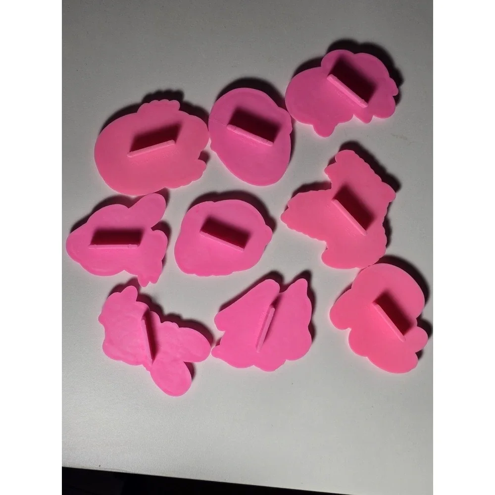 Easter Spring Cookie Cutters Lot 10 Plastic Press Design Easy Decorate‎ Pink